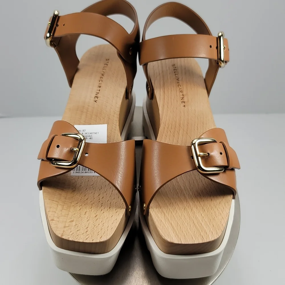 Stella McCartney Women's Elyse Wedge Platform Sandals. - Picture 8 of 9